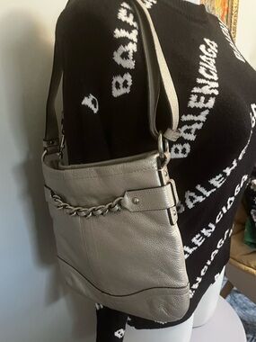 COACH leather Chain Duffle Crossbody or Shoulder Bag champagne